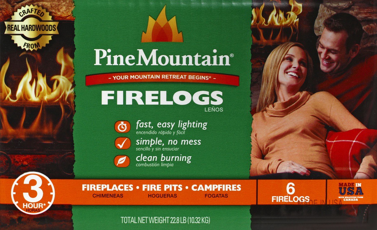 slide 2 of 7, Pine Mountain 3 Hour Firelog 6 ea, 6 ct; 3.8