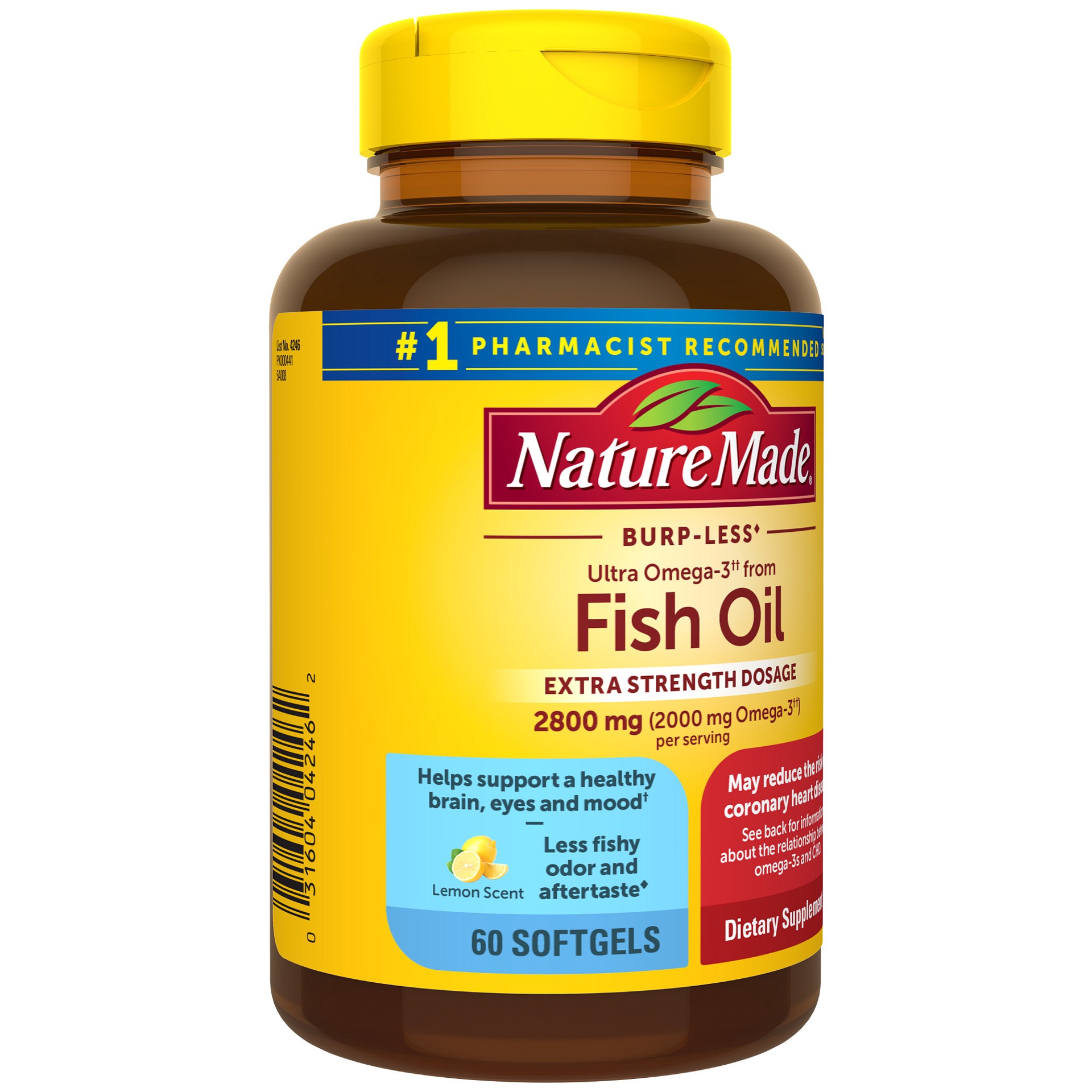 slide 4 of 7, Nature Made Fish Oil 2800mg Omega-3 Softgels - 60ct, 60 ct