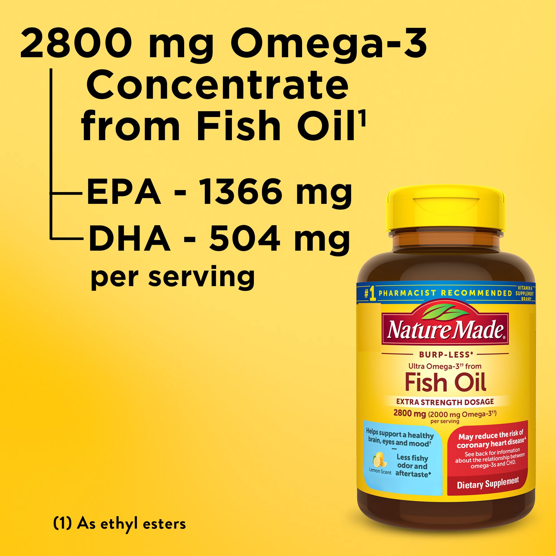 slide 6 of 7, Nature Made Fish Oil 2800mg Omega-3 Softgels - 60ct, 60 ct