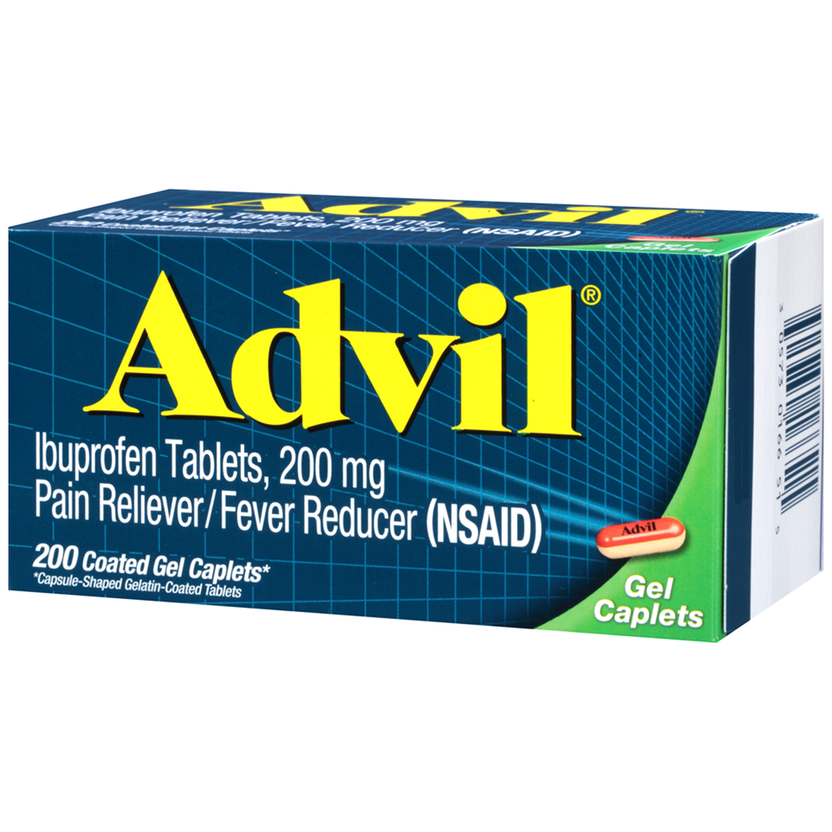 slide 3 of 4, Advil Ibuprofen Pain Reliever Fever Reducer Coated Gel Caplets 200mg, 200 ct