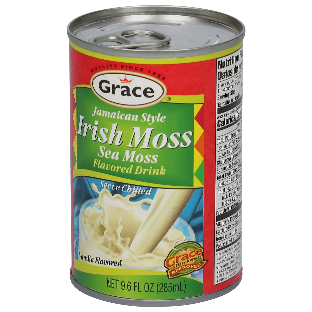 slide 7 of 9, Grace Jamaican Style Irish Moss Sea Moss Vanilla Flavored Flavored Drink - 9.6 fl oz, 9.6 fl oz