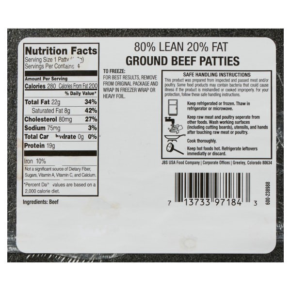 slide 9 of 9, Fresh From Meijer 80/20 Ground Beef Patties, 4 ct