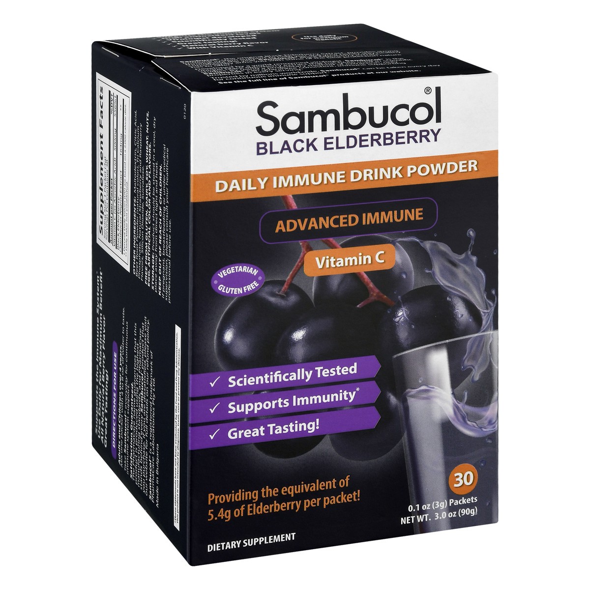 slide 2 of 9, Sambucol Vitamin C Powder Black Elderberry 30 ea, 30 ct