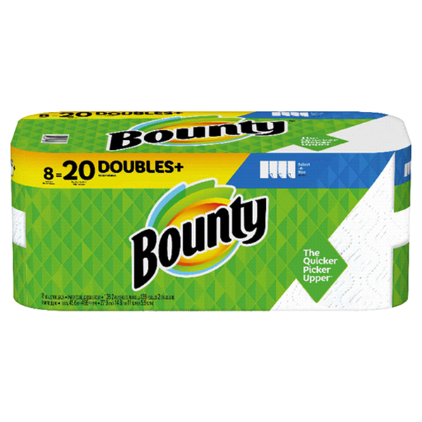 slide 1 of 6, Bounty Select-A-Size Paper Towels - 8 Double Plus Rolls, 1 ct