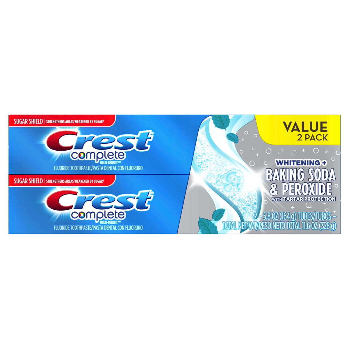 slide 2 of 3, Crest Complete Whitening Baking Soda And Peroxide Toothpaste, 5.8 oz, 2 ct