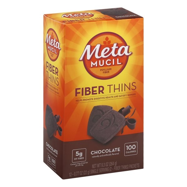 slide 1 of 3, Metamucil Chocolate Fiber Thins Fiber Supplement, 12 ct; 0.77 oz