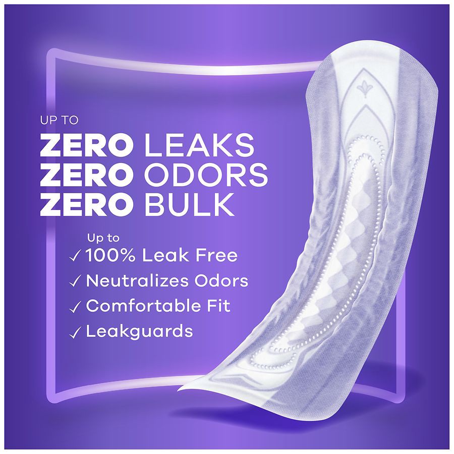 slide 2 of 5, Always Discreet Ultimate Extra Protect Incontinence Pads, Ultimate Absorbency, Up to 100% Leak Protection, 42 ct