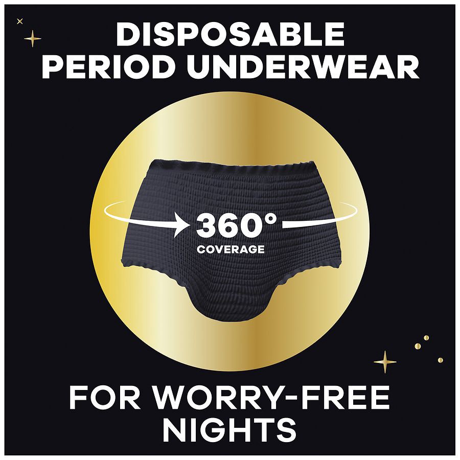 slide 5 of 5, Always ZZZ Overnight Disposable Period Underwear for Women Sz L, 360° Coverage for Worry-Free Nights, 7 Count, 7 ct