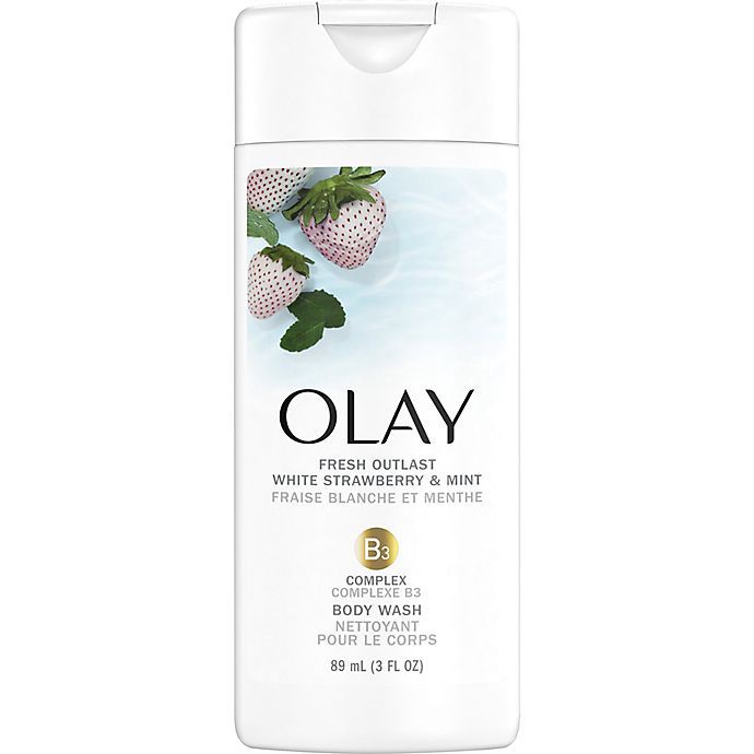 slide 2 of 3, Olay Fresh Outlast Cooling Body Wash White Strawberry & Mint - Trial Size - 3 fl oz, 3 fl oz