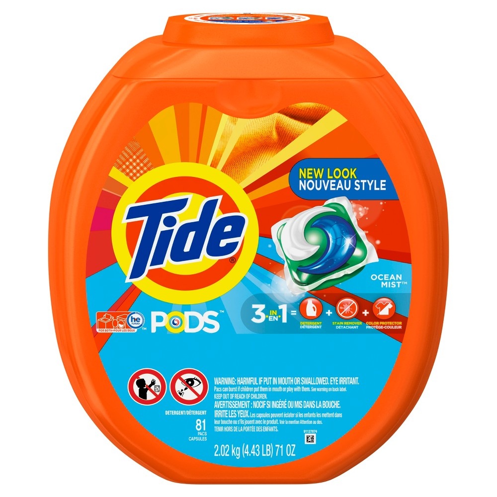 slide 2 of 3, Tide PODS Ocean Mist Laundry Detergent Pacs, 81 ct