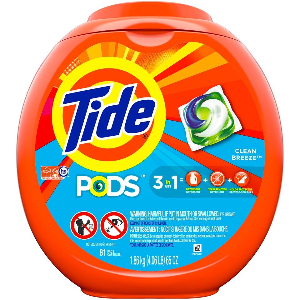 slide 1 of 3, Tide PODS Ocean Mist Laundry Detergent Pacs, 81 ct