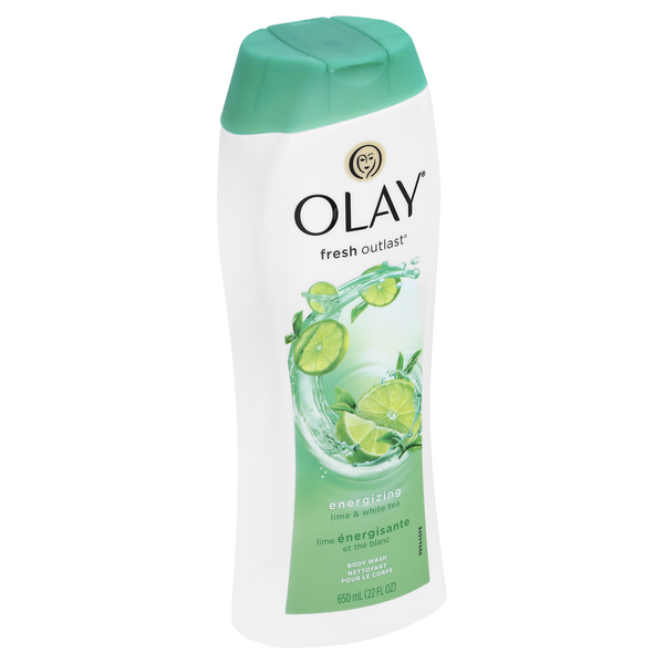 slide 1 of 1, Olay Fresh Outlast Energizing Lime & White Tea Body Wash, 22 fl oz