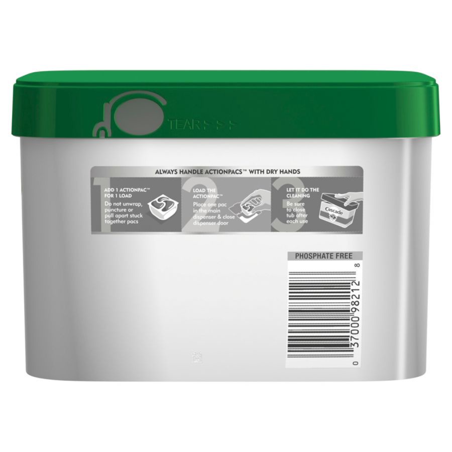 slide 6 of 10, Cascade Dishwasher Detergent, Lemon Scent, Action Pacs 30 Pacs, 30 ct