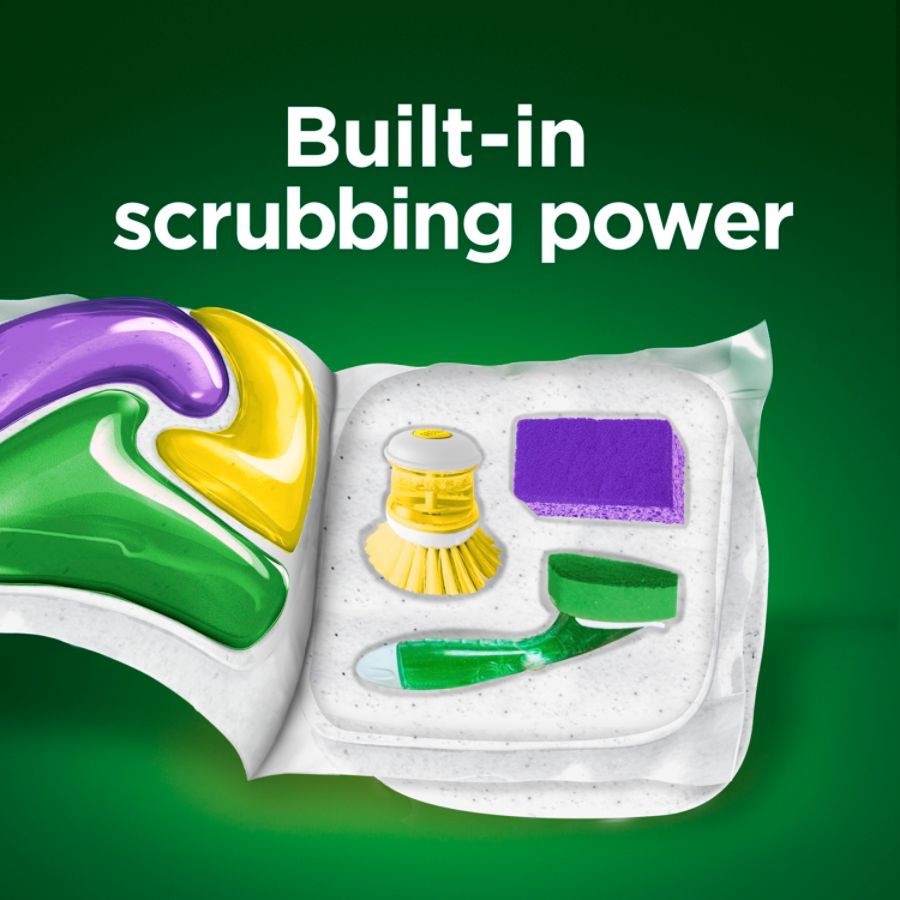 slide 10 of 10, Cascade Dishwasher Detergent, Lemon Scent, Action Pacs 30 Pacs, 30 ct