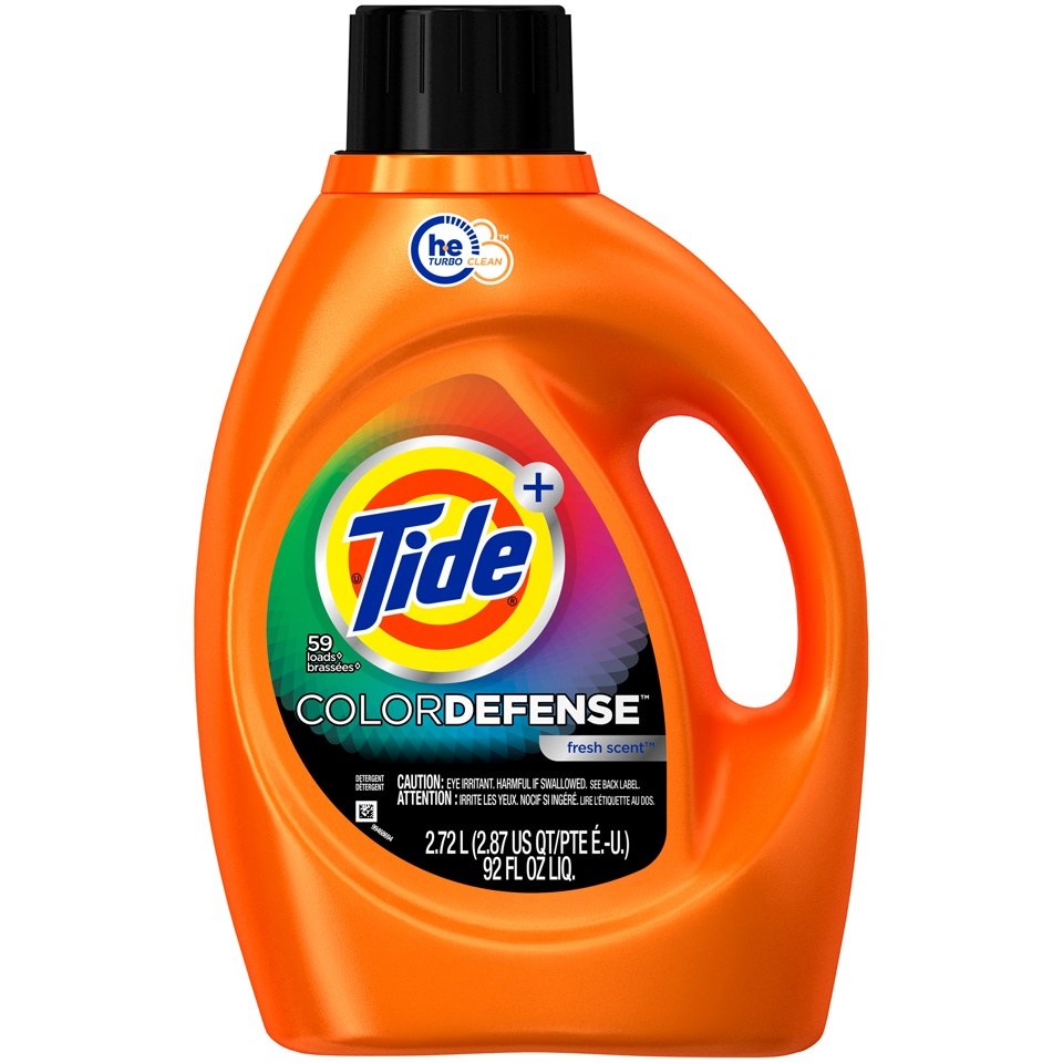 slide 1 of 2, Tide Color Defense Fresh Scent He Turbo Clean Liquid Laundry Detergent, 92 fl oz