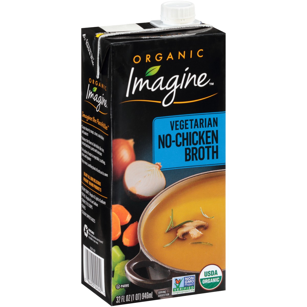 slide 7 of 10, Imagine Organic Vegetarian No-Chicken Broth 32 fl. oz. Aseptic Pack, 32 fl oz