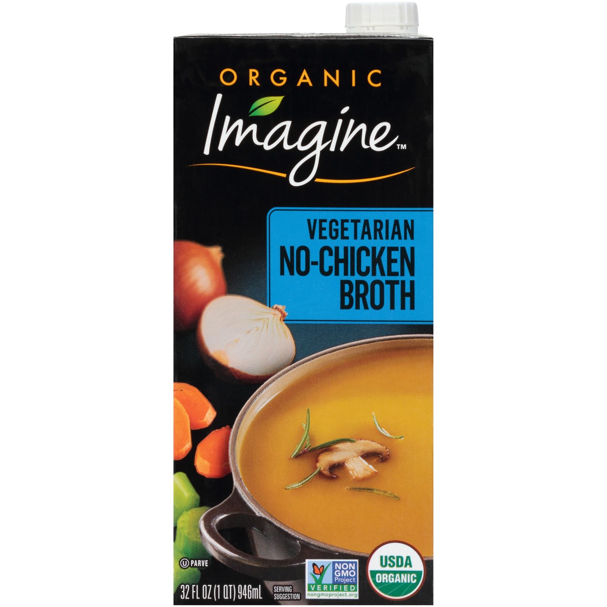 slide 1 of 10, Imagine Organic Vegetarian No-Chicken Broth 32 fl. oz. Aseptic Pack, 32 fl oz