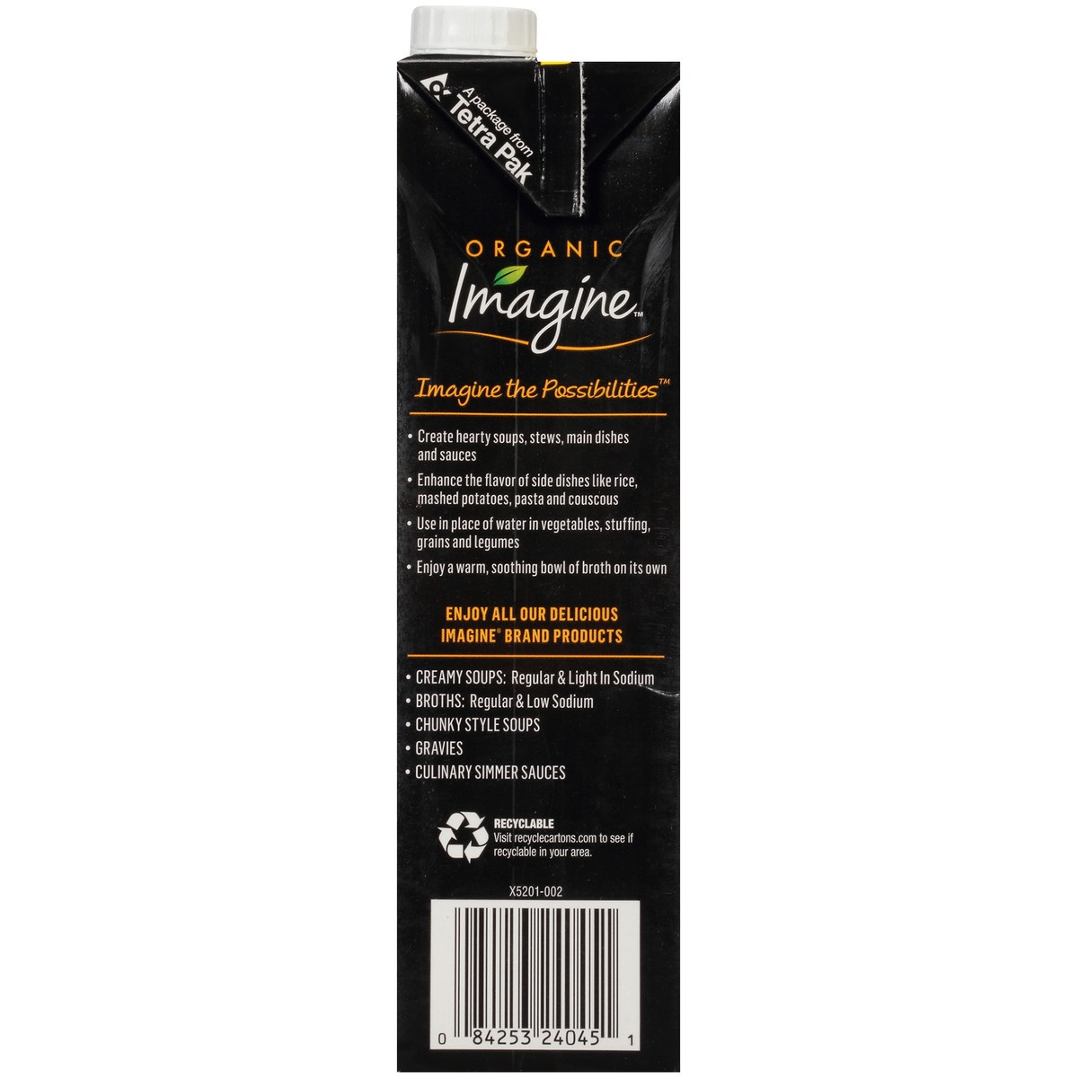 slide 9 of 10, Imagine Organic Vegetarian No-Chicken Broth 32 fl. oz. Aseptic Pack, 32 fl oz