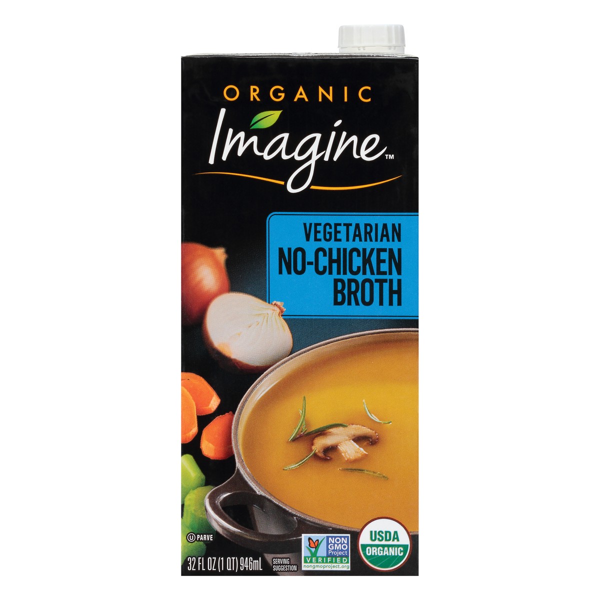 slide 8 of 10, Imagine Organic Vegetarian No-Chicken Broth 32 fl. oz. Aseptic Pack, 32 fl oz