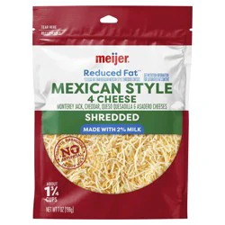 Meijer Reduced Fat Shredded Mexican Style 4 Cheese