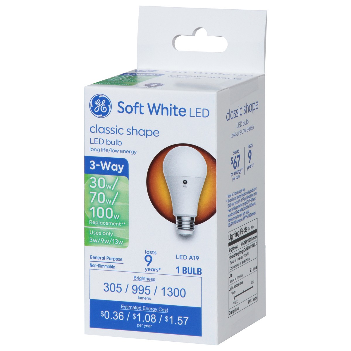 slide 9 of 9, GE 3/9/13 Watts Soft White Classic Shape 3-Way LED Light Bulbs 1 ea, 1 ct
