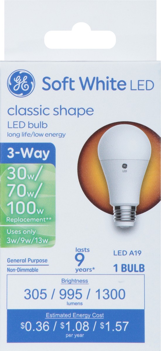 slide 2 of 9, GE 3/9/13 Watts Soft White Classic Shape 3-Way LED Light Bulbs 1 ea, 1 ct