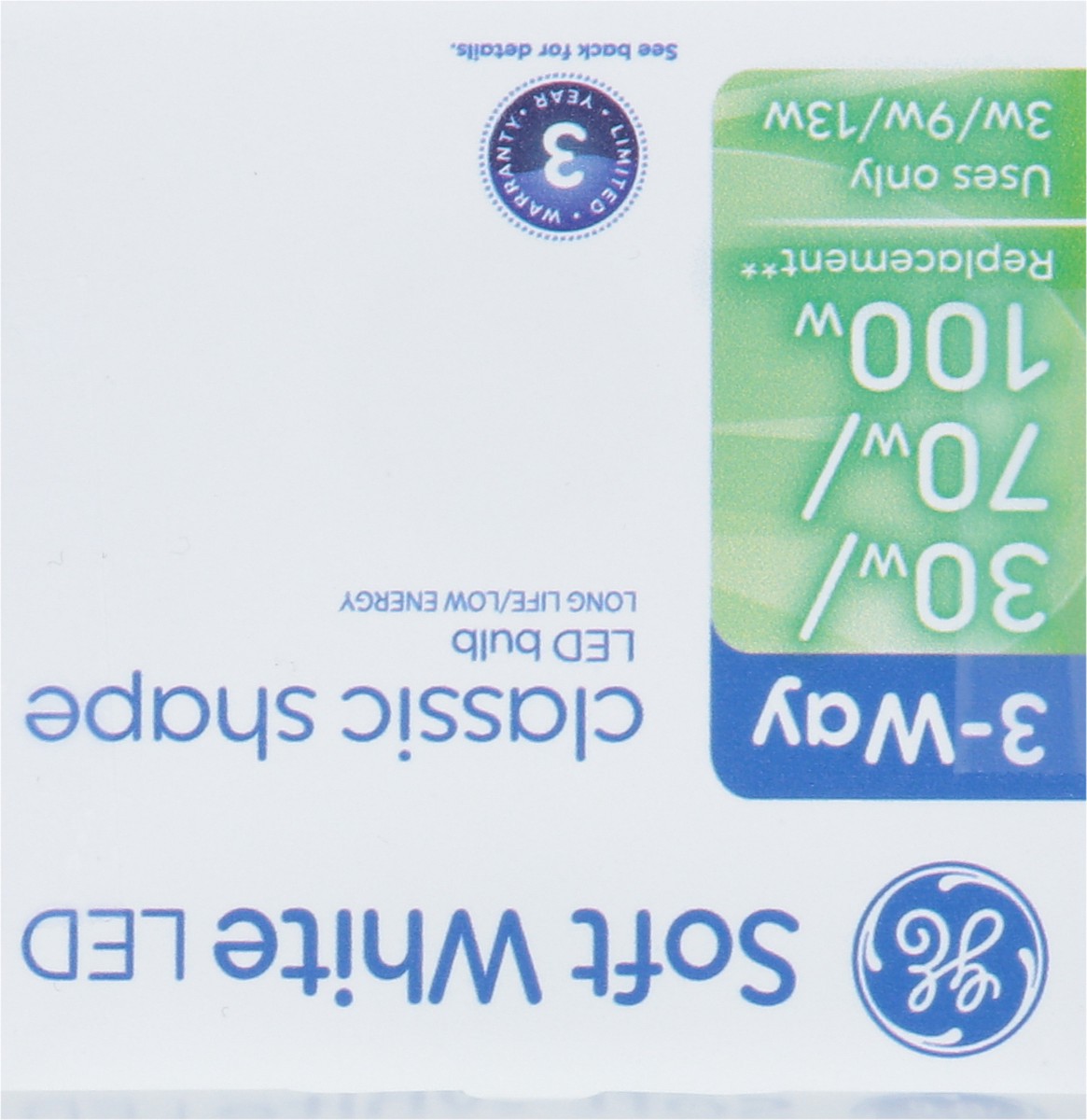 slide 6 of 9, GE 3/9/13 Watts Soft White Classic Shape 3-Way LED Light Bulbs 1 ea, 1 ct