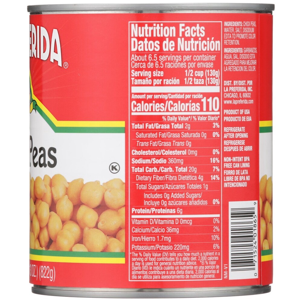 slide 3 of 4, La Preferida Chick Peas, 29 oz