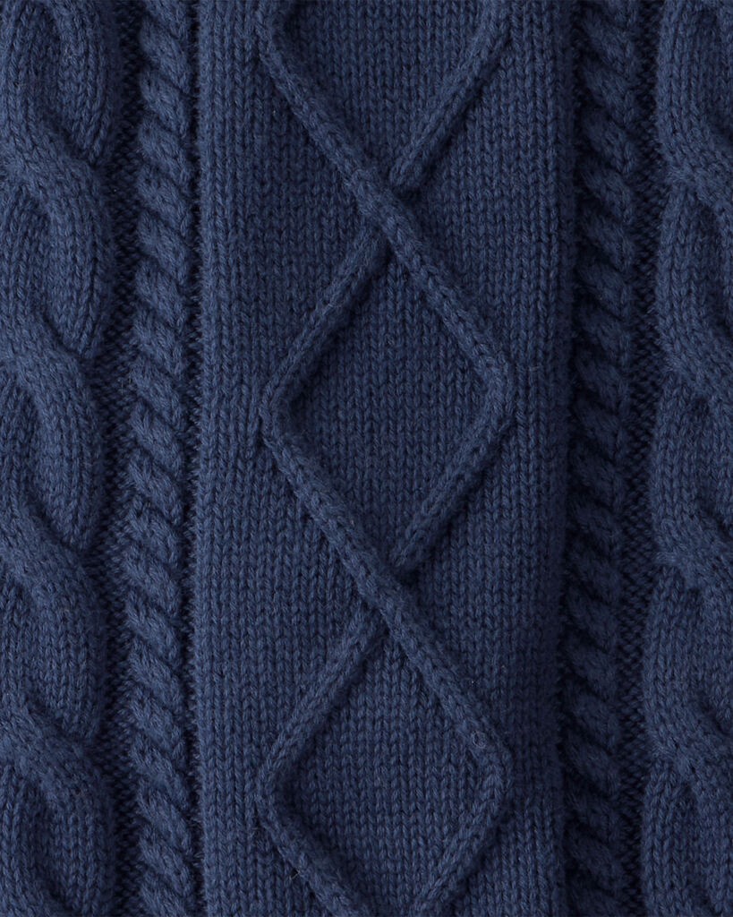 slide 2 of 4, Littleplanet Baby Organic Cotton Cable Knit Overalls Navy 18M, 1 ct