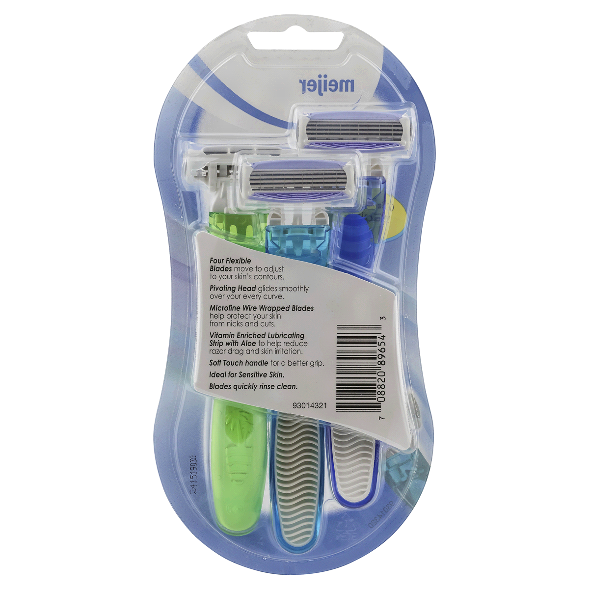 slide 2 of 2, Meijer 4 Blade Disposable Razor for Women, 3 ct