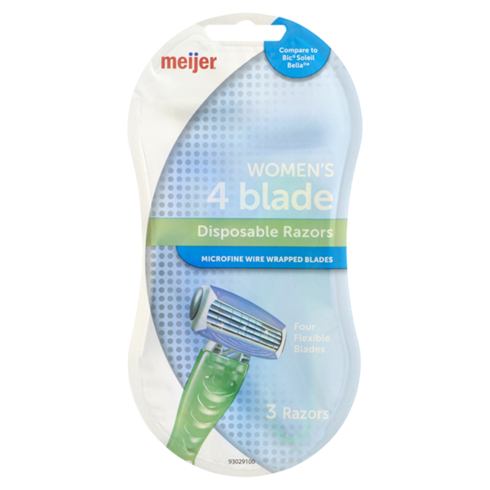 slide 1 of 2, Meijer 4 Blade Disposable Razor for Women, 3 ct