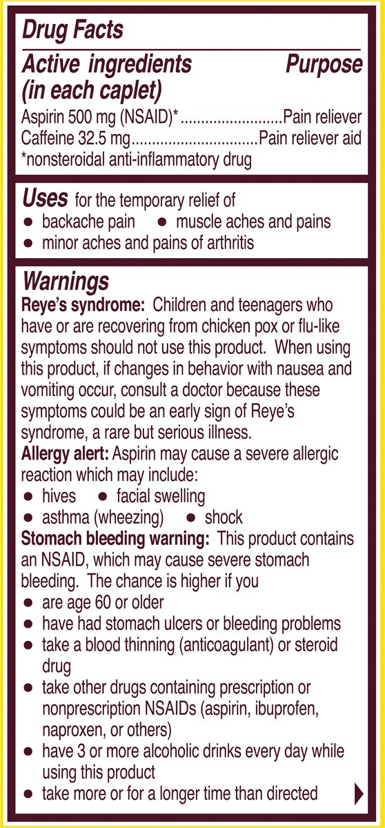 slide 6 of 9, Bayer Coated Caplets 500 mg Extra Strength Aspirin 24 ea Box, 24 ct