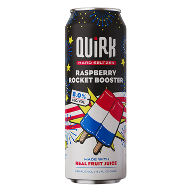 slide 1 of 1, Quirk Hard Seltzer Quirk Raspberry Rocket, 19 oz