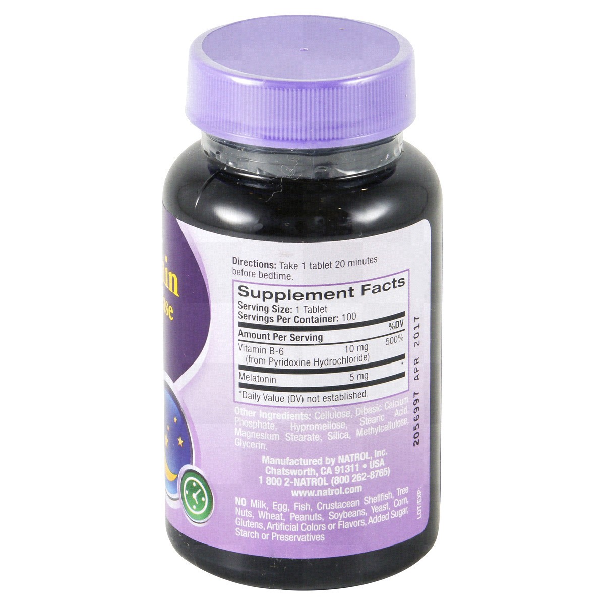 slide 2 of 4, Natrol Melatonin 5 mg Time Release, Dietary Supplement to Minimize Wake Ups, Nighttime Sleep Aid, 100 Tablets, Up to a 100 Day Supply, 100 ct