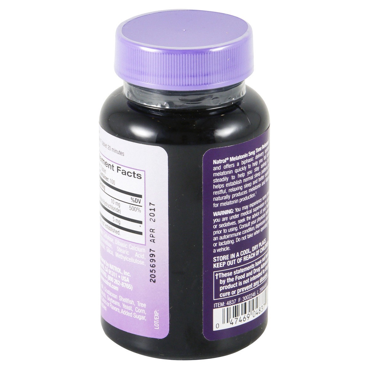 slide 4 of 4, Natrol Melatonin 5 mg Time Release, Dietary Supplement to Minimize Wake Ups, Nighttime Sleep Aid, 100 Tablets, Up to a 100 Day Supply, 100 ct