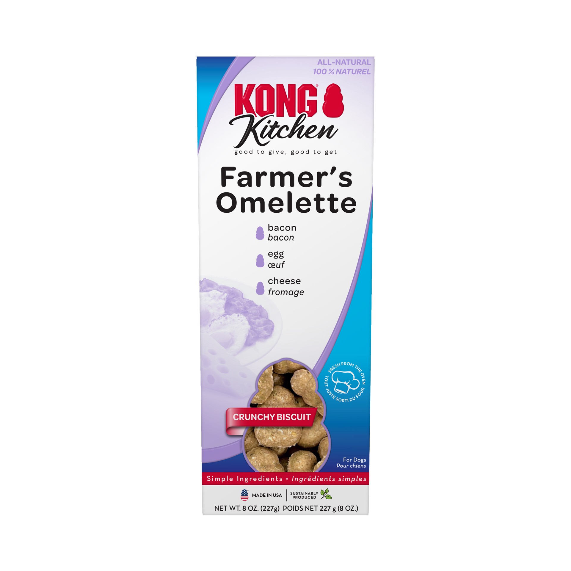 slide 1 of 1, KONG Kitchen Crunchy Biscuit Farmers Omelette 8 oz, 1 ct