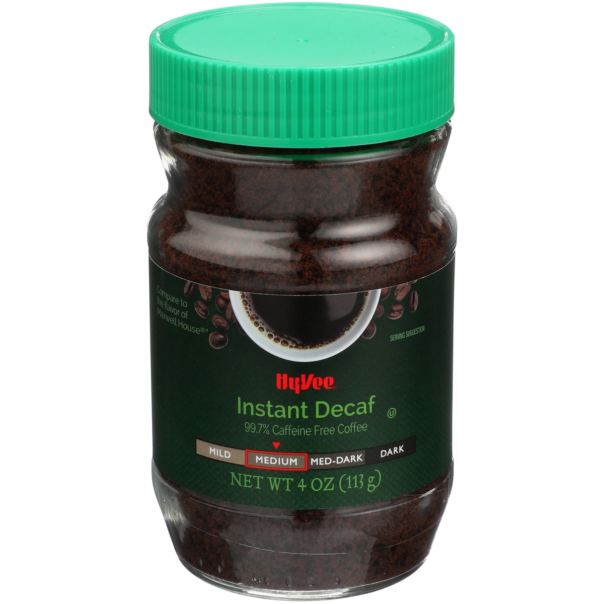 slide 1 of 1, Hy-vee Medium Roast 99.7% Caffeine Free 100% Instant Decaf Coffee - 4 oz, 4 oz