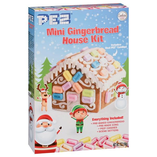 slide 1 of 1, Pez Gingerbread House Kit, Mini, 7 oz