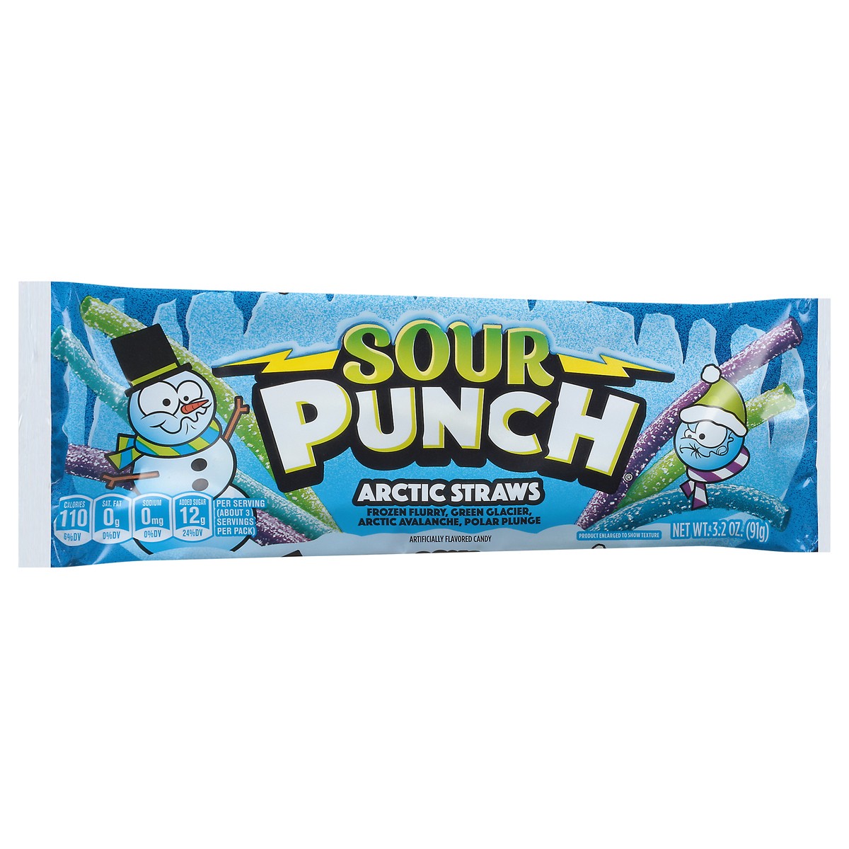 slide 9 of 9, Sour Punch Arctic Straws, 3.2oz Tray, 3.2 oz