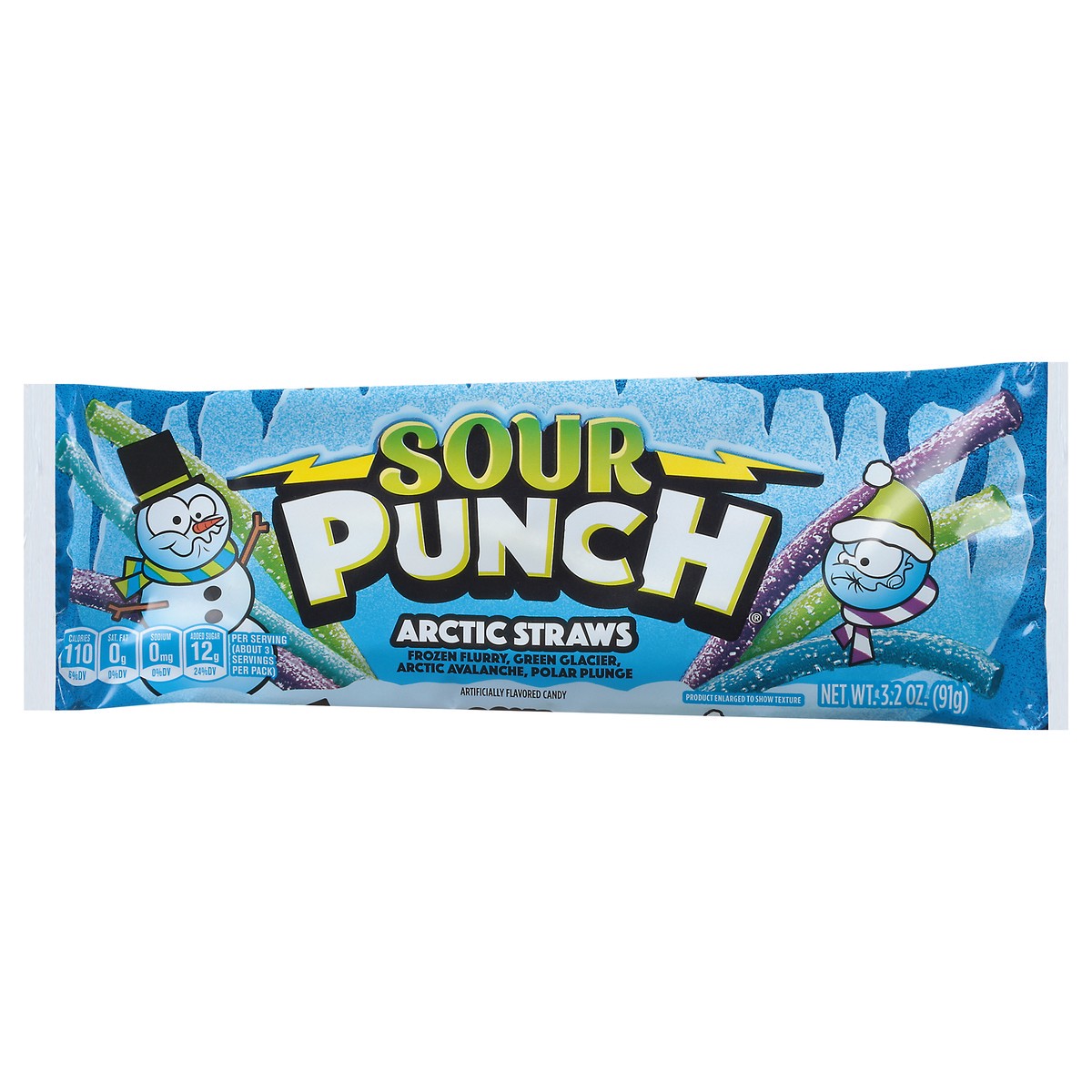 slide 3 of 9, Sour Punch Arctic Straws, 3.2oz Tray, 3.2 oz