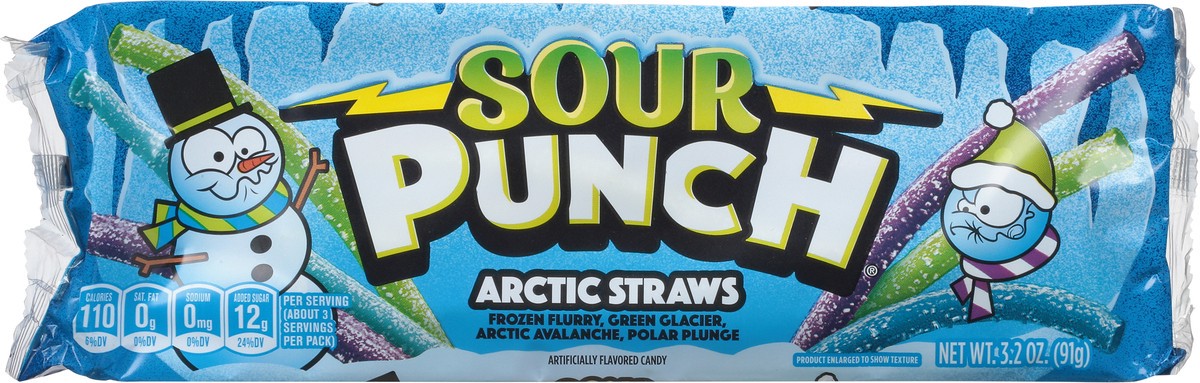slide 7 of 9, Sour Punch Arctic Straws, 3.2oz Tray, 3.2 oz