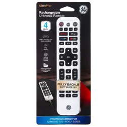 GE UltraPro Rechargeable Four-Device Universal Remote Control
