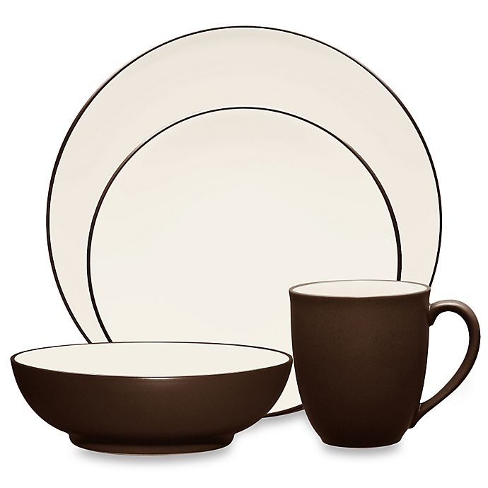 slide 1 of 1, Noritake Colorwave Coupe Place Setting - Chocolate, 4 ct