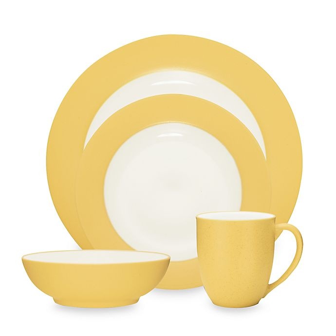 slide 1 of 2, Noritake Colorwave Rim Place Setting - Mustard, 4 ct