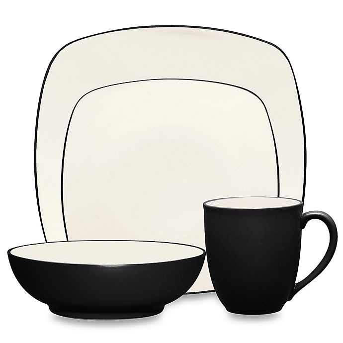 slide 1 of 1, Noritake Colorwave Square Place Setting - Graphite, 4 ct