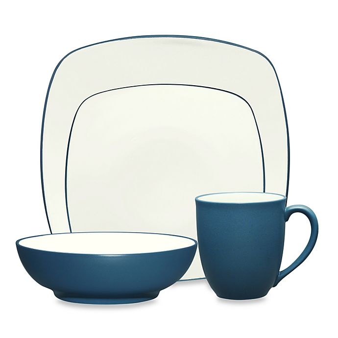 slide 1 of 2, Noritake Colorwave Square Place Setting - Blue, 4 ct