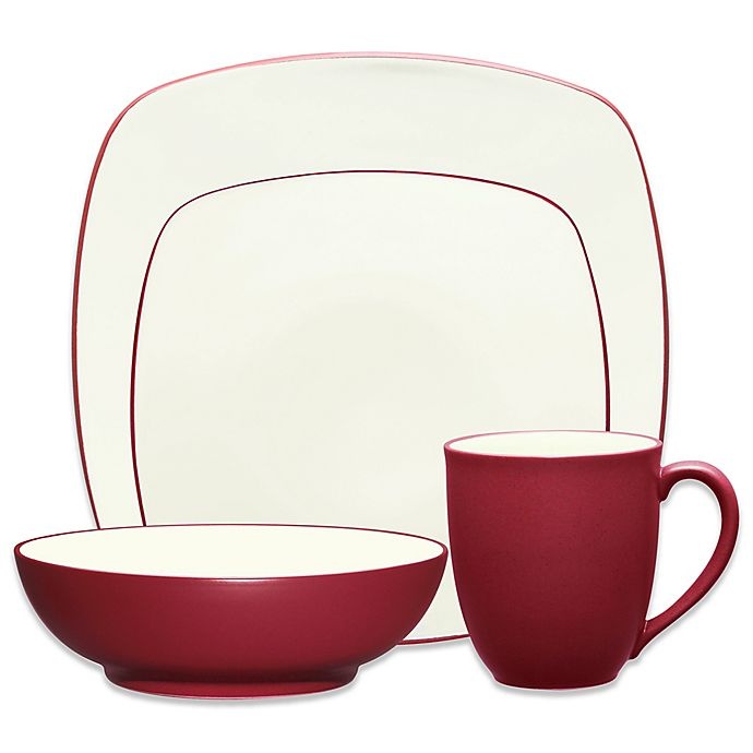 slide 1 of 1, Noritake Colorwave Square Place Setting - Raspberry, 4 ct