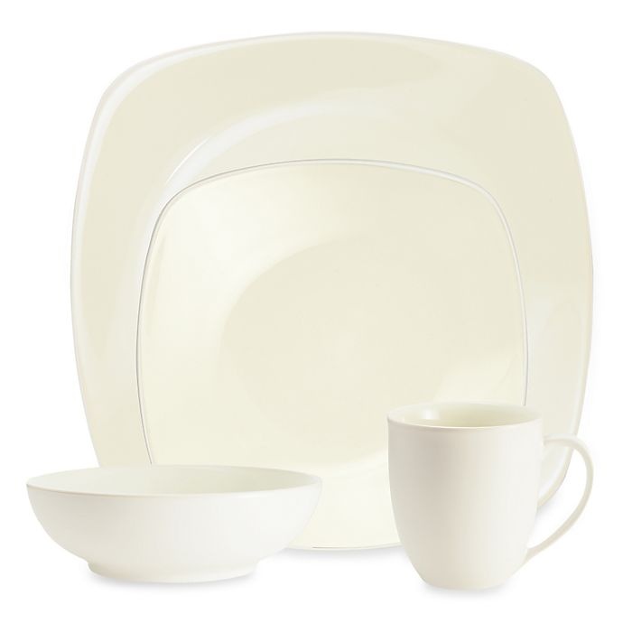 slide 1 of 5, Noritake Colorwave Square Place Setting - White, 4 ct