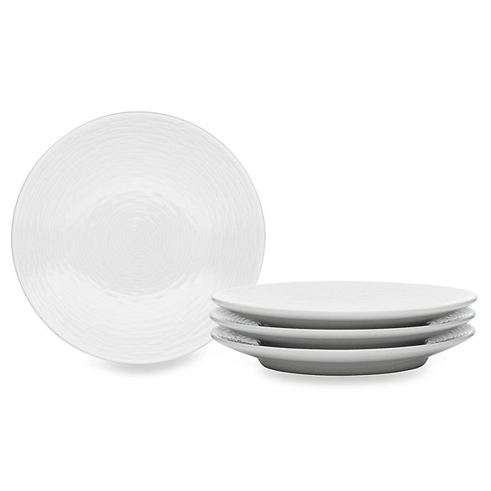 slide 1 of 2, Noritake White on White Swirl Round Appetizer Plates, 4 ct