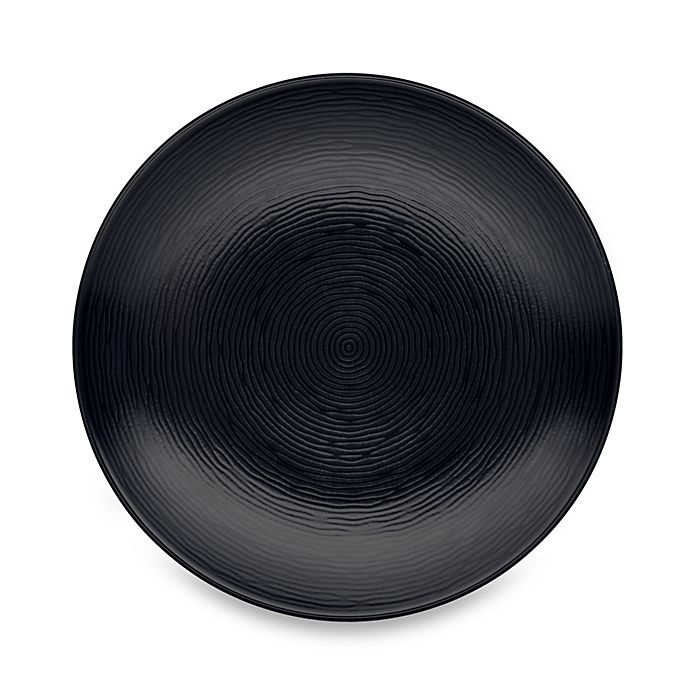 slide 1 of 2, Noritake Black on Black Swirl Round Dinner Plate, 1 ct